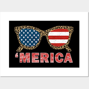 Funny 4th Of July Patriotic American Flag Sunglasses Independence Day Posters and Art